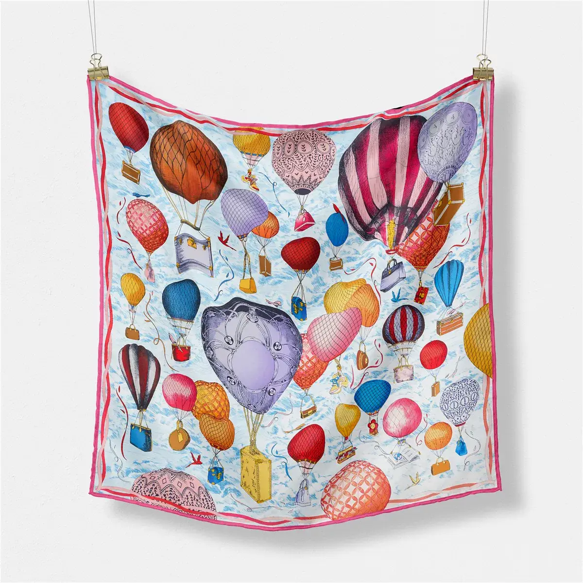 2024 Summer Silk Scarf for Women Blue Paris Design — feature 71