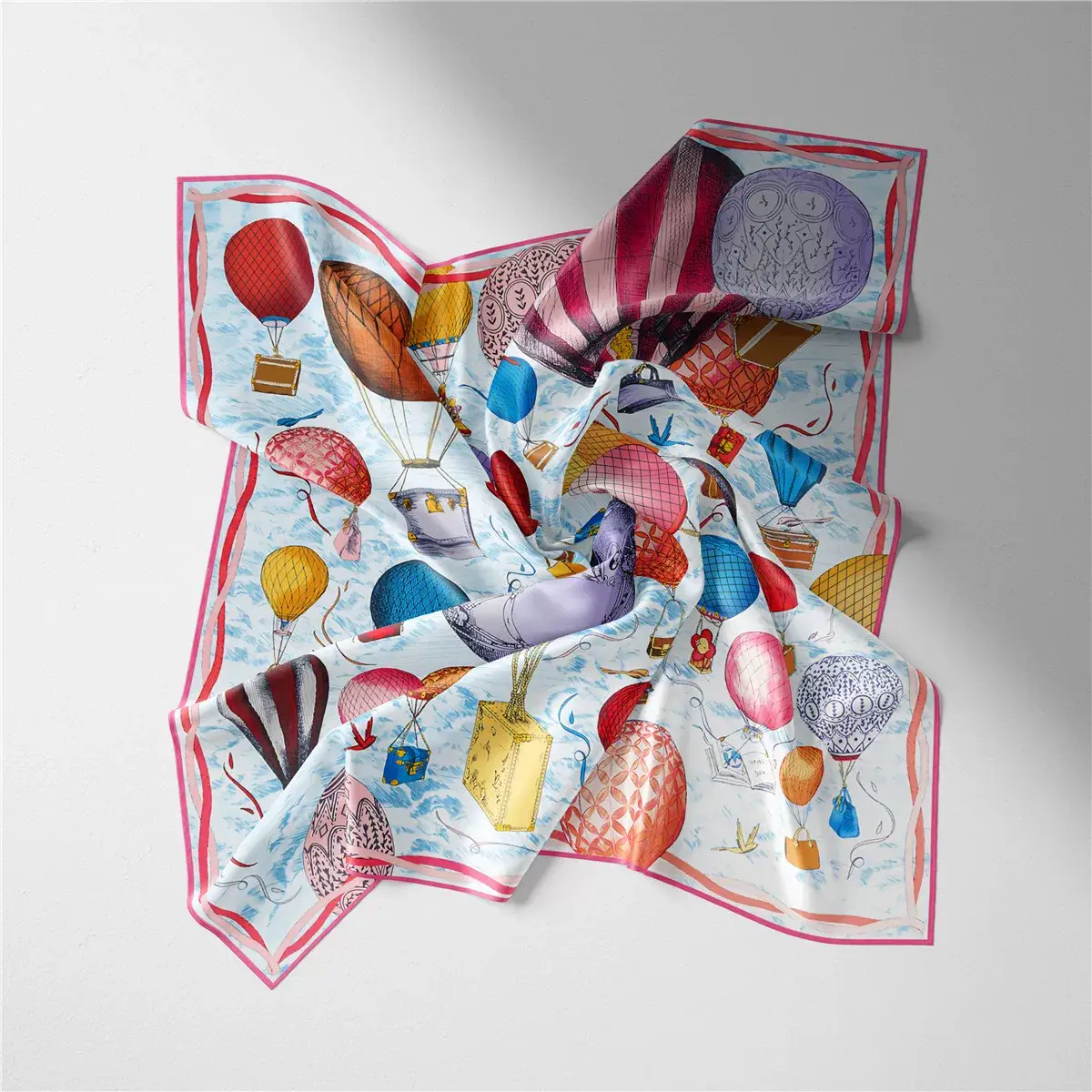 2024 Summer Silk Scarf for Women Blue Paris Design — feature 72