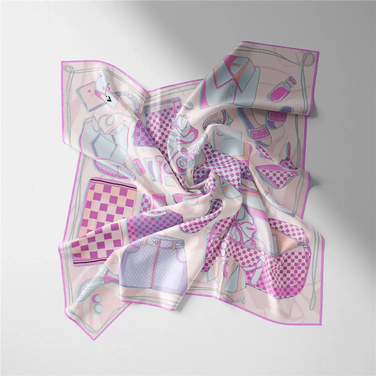 2024 Summer Silk Scarf for Women Blue Paris Design — feature 78