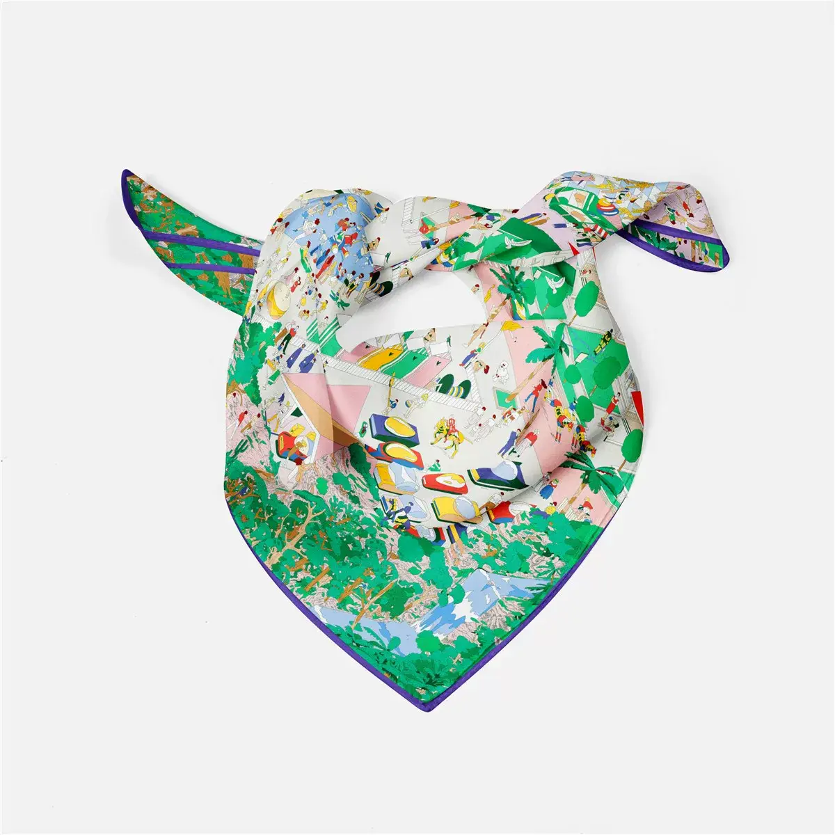 2024 Summer Silk Scarf for Women Blue Paris Design — feature 8