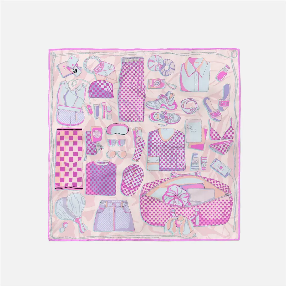 2024 Summer Silk Scarf for Women Blue Paris Design — feature 80