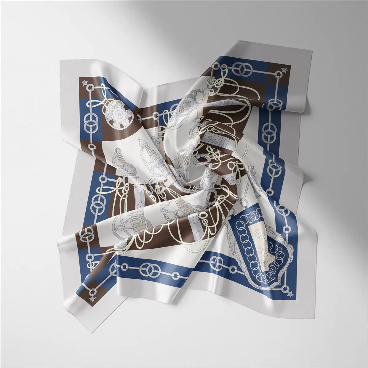 2024 Summer Silk Scarf for Women Blue Paris Design — feature 82