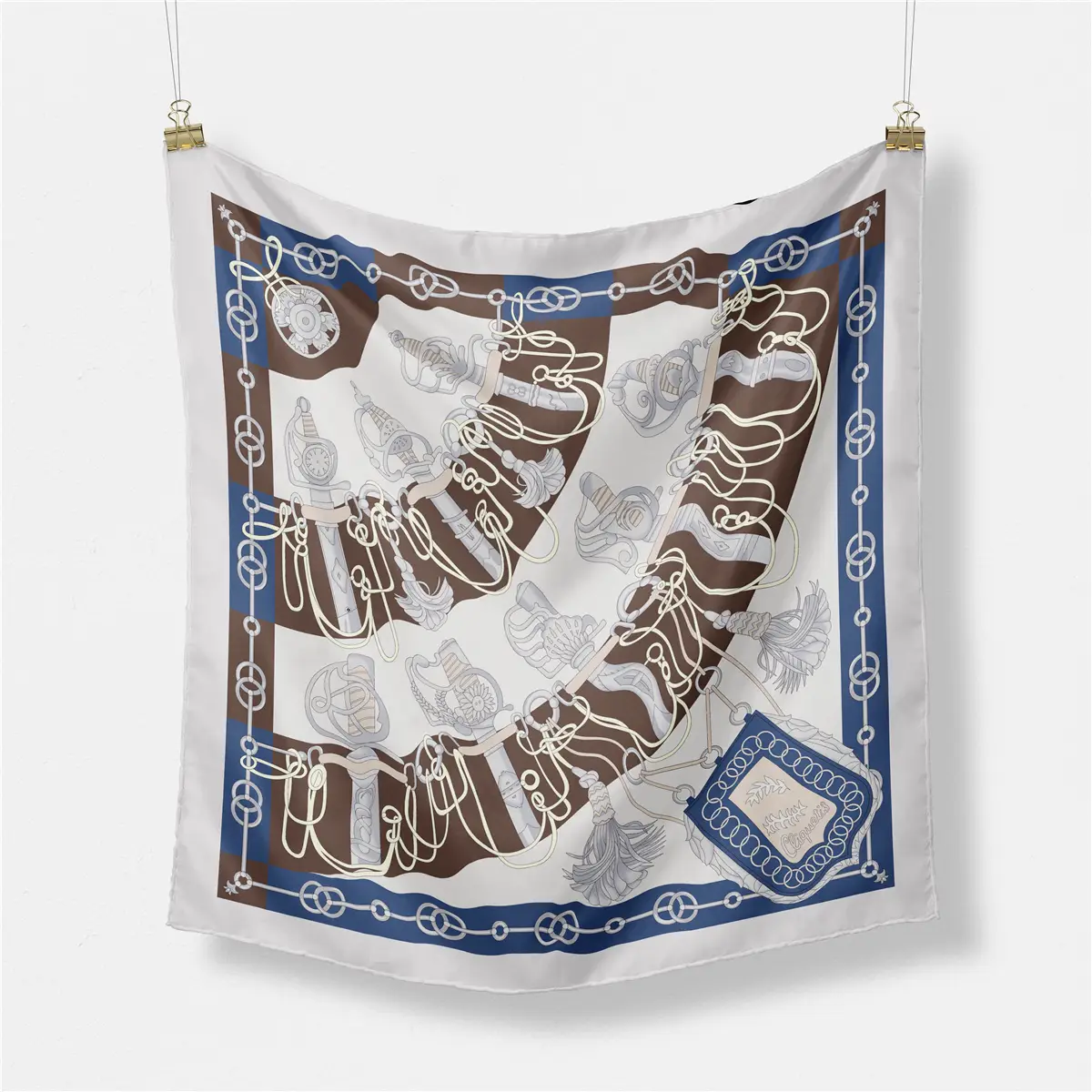 2024 Summer Silk Scarf for Women Blue Paris Design — feature 83