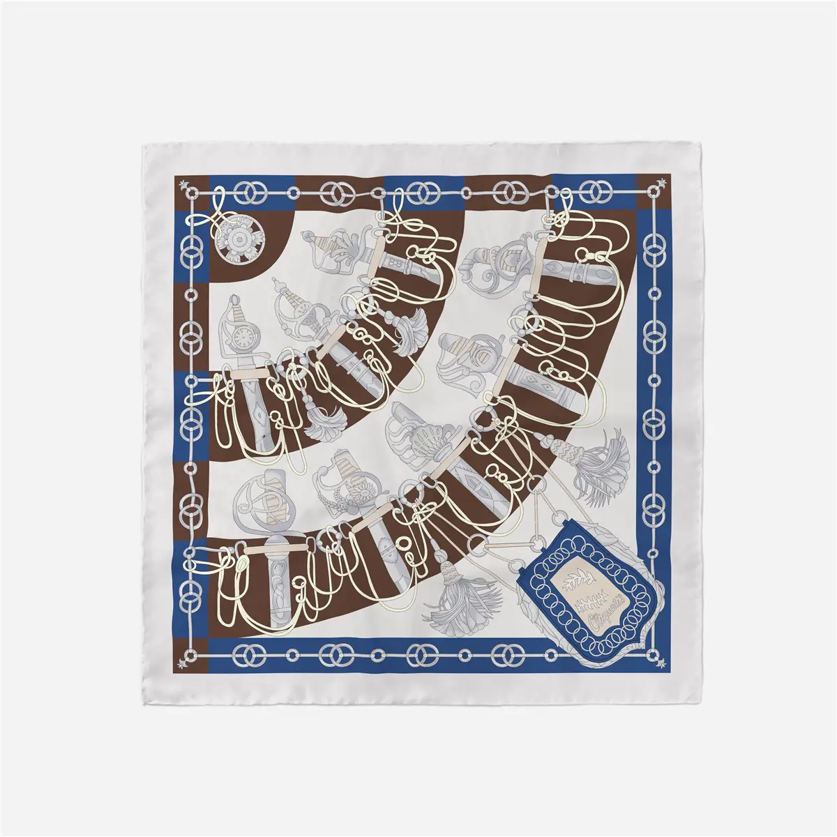 2024 Summer Silk Scarf for Women Blue Paris Design — feature 84