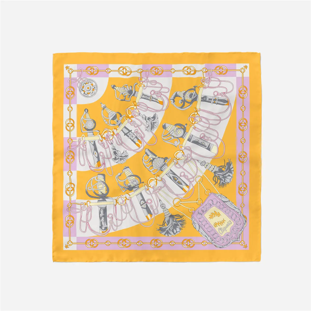 2024 Summer Silk Scarf for Women Blue Paris Design — feature 91