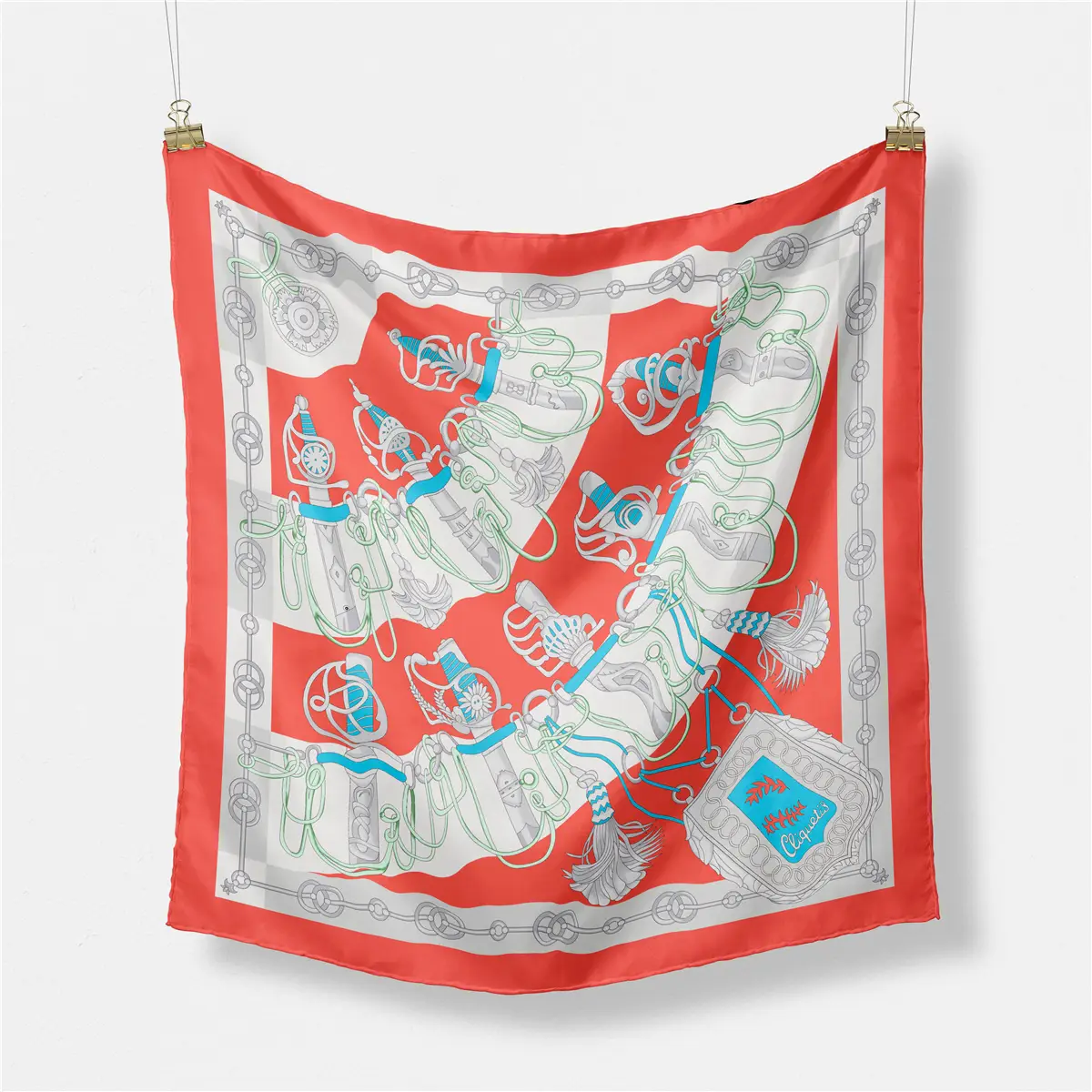 2024 Summer Silk Scarf for Women Blue Paris Design — feature 94