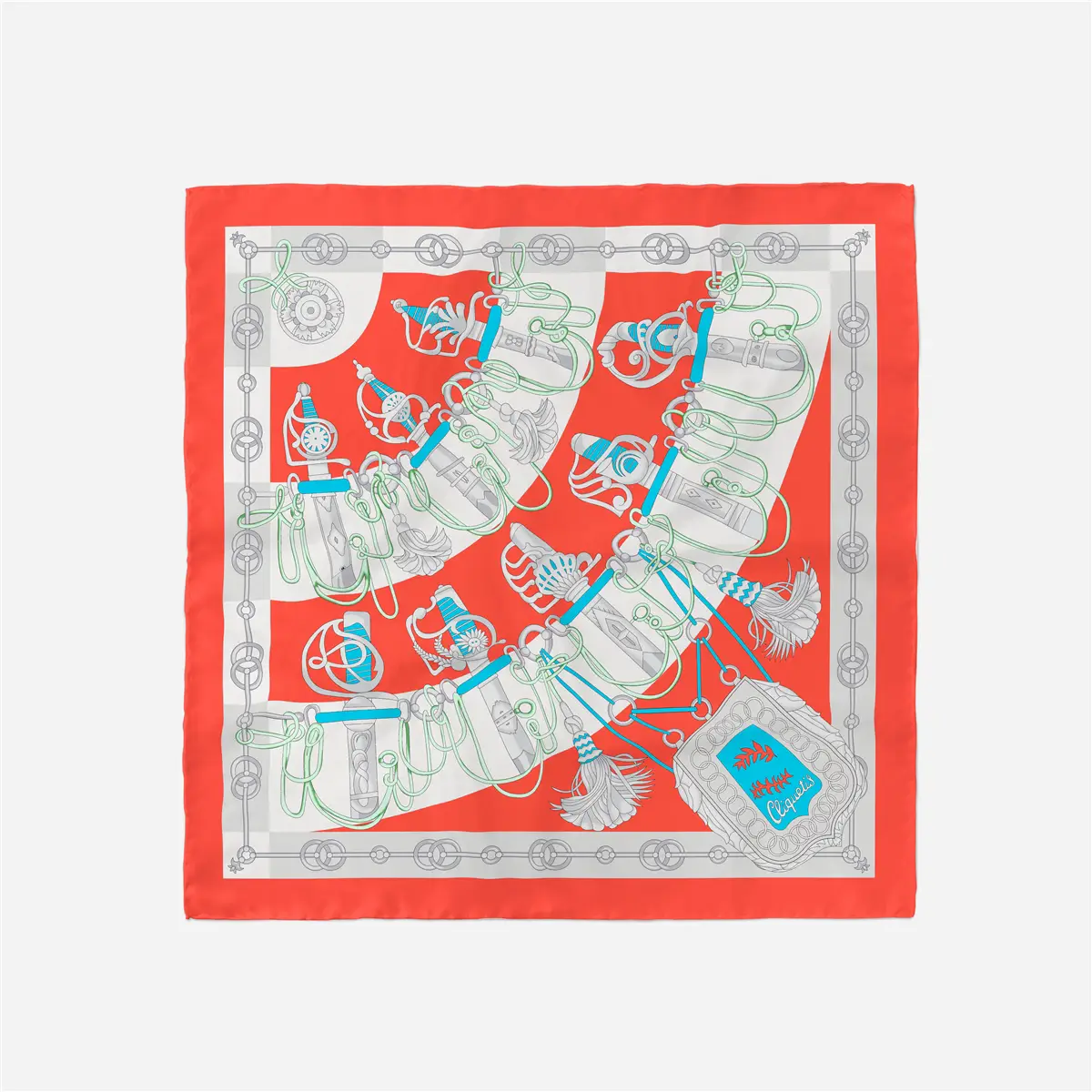 2024 Summer Silk Scarf for Women Blue Paris Design — feature 95