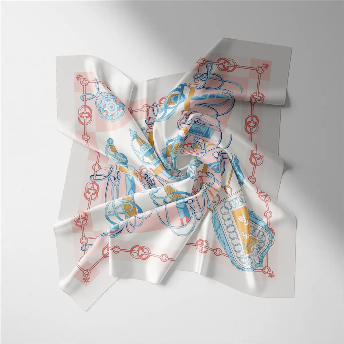 2024 Summer Silk Scarf for Women Blue Paris Design — feature 98