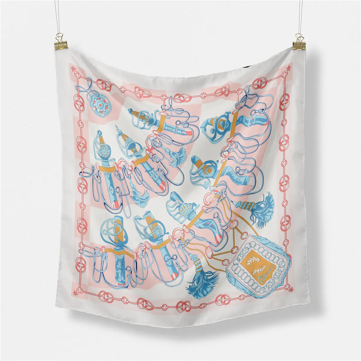 2024 Summer Silk Scarf for Women Blue Paris Design — feature 99