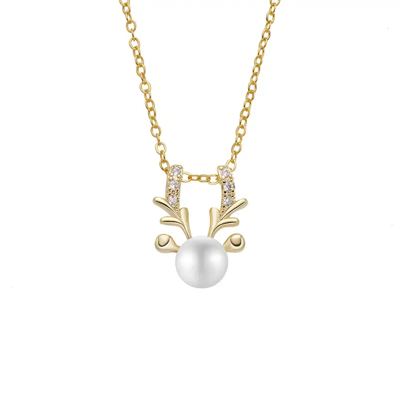 Gold Pearl Necklace Set for Women Valentine's Day