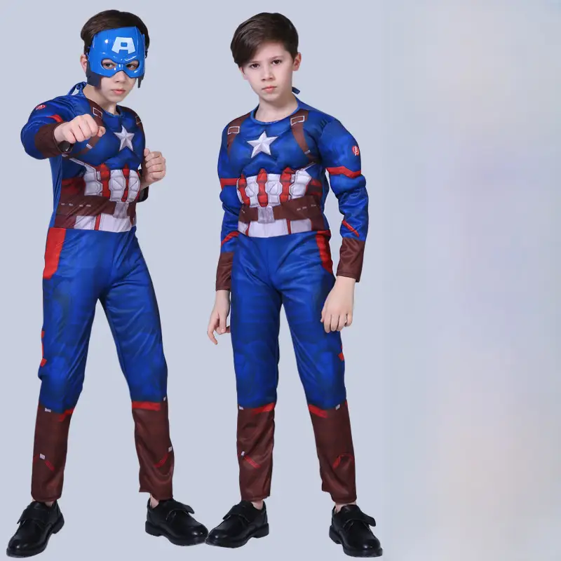 Children Avengers Muscle Suit Halloween Costume Captain America - Image 2