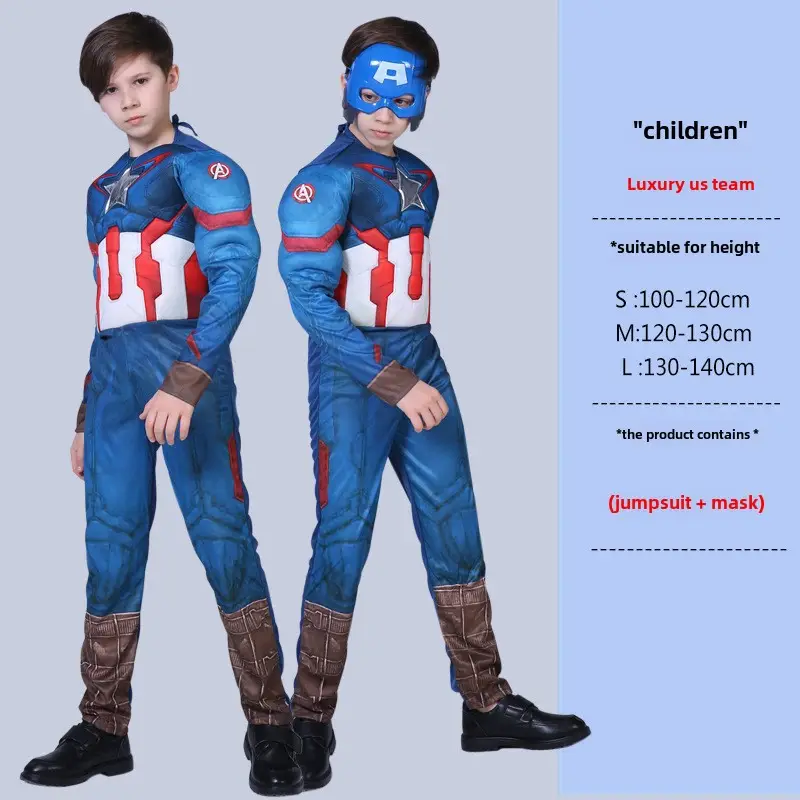 Children Avengers Muscle Suit Halloween Costume Captain America - Image 5