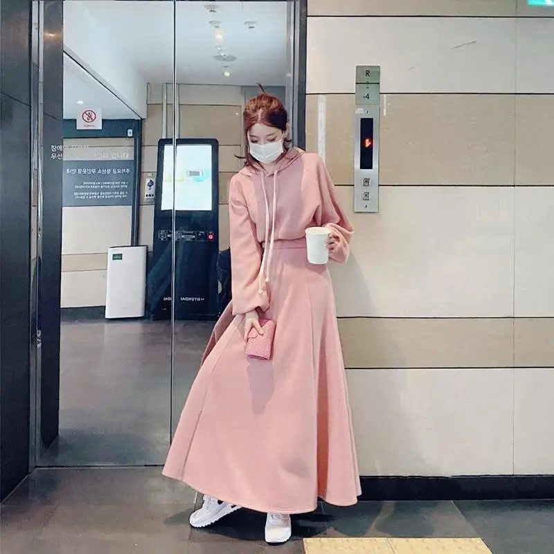 Women 2-Piece Pink A-Line Suit Spring Autumn Winter