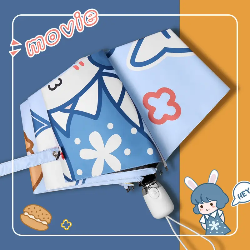Call Me Sunscreen Umbrella Blue Portable UV Protection - Image 12