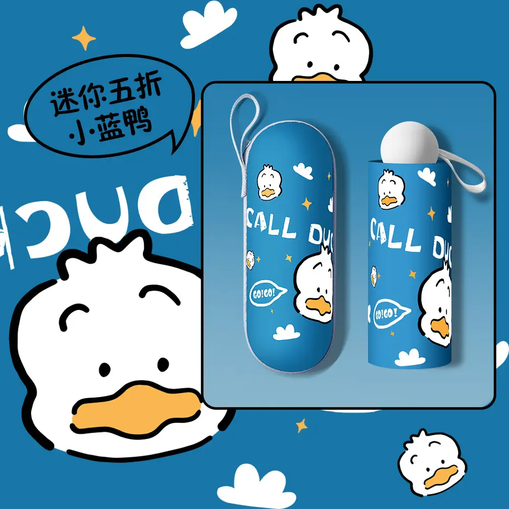 Call Me Sunscreen Umbrella Blue Portable UV Protection - Image 15