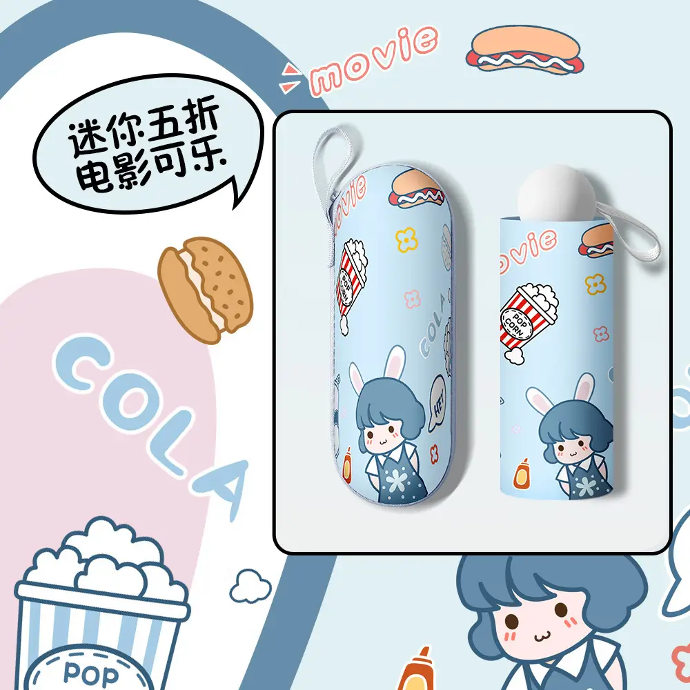Call Me Sunscreen Umbrella Blue Portable UV Protection - Image 18