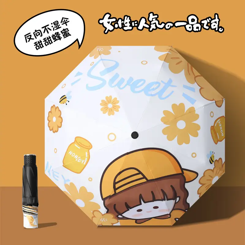 Call Me Sunscreen Umbrella Blue Portable UV Protection - Image 5