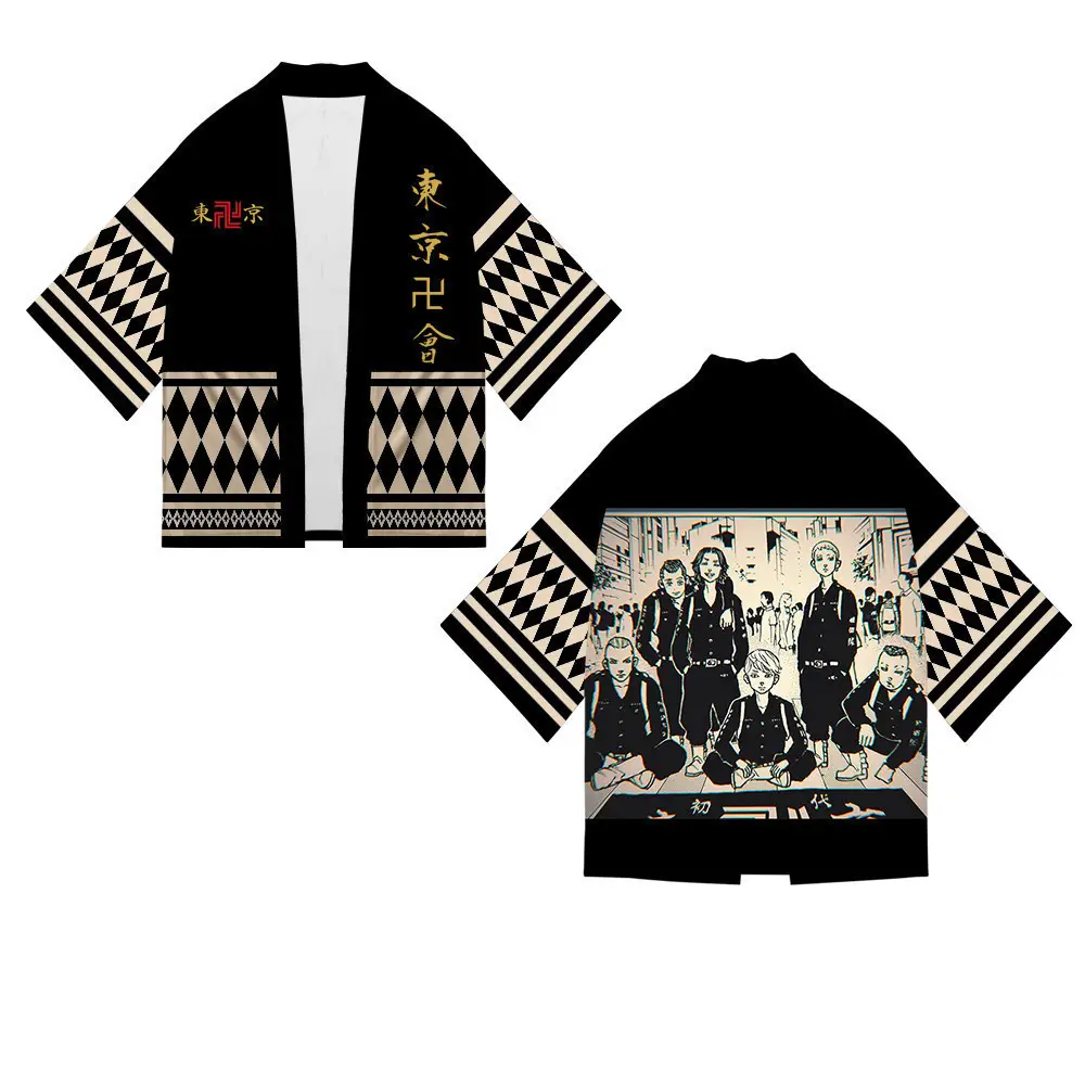 Tokyo Fun Avengers Dragon Palace Kimono Set Black 3D Digital Print - Image 12