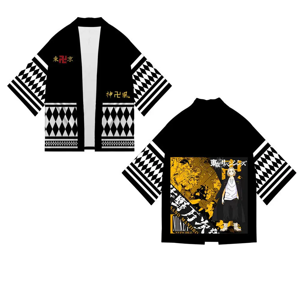 Tokyo Fun Avengers Dragon Palace Kimono Set Black 3D Digital Print - Image 7