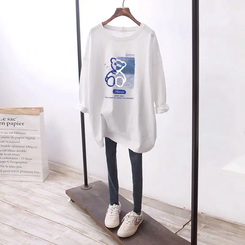 Women Long Sleeve T-Shirt Black Graphic Print 2022 - Image 5