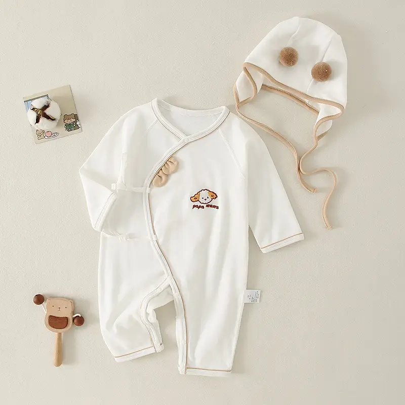 Newborn Pure Cotton Lace Climb Suit White - Image 10