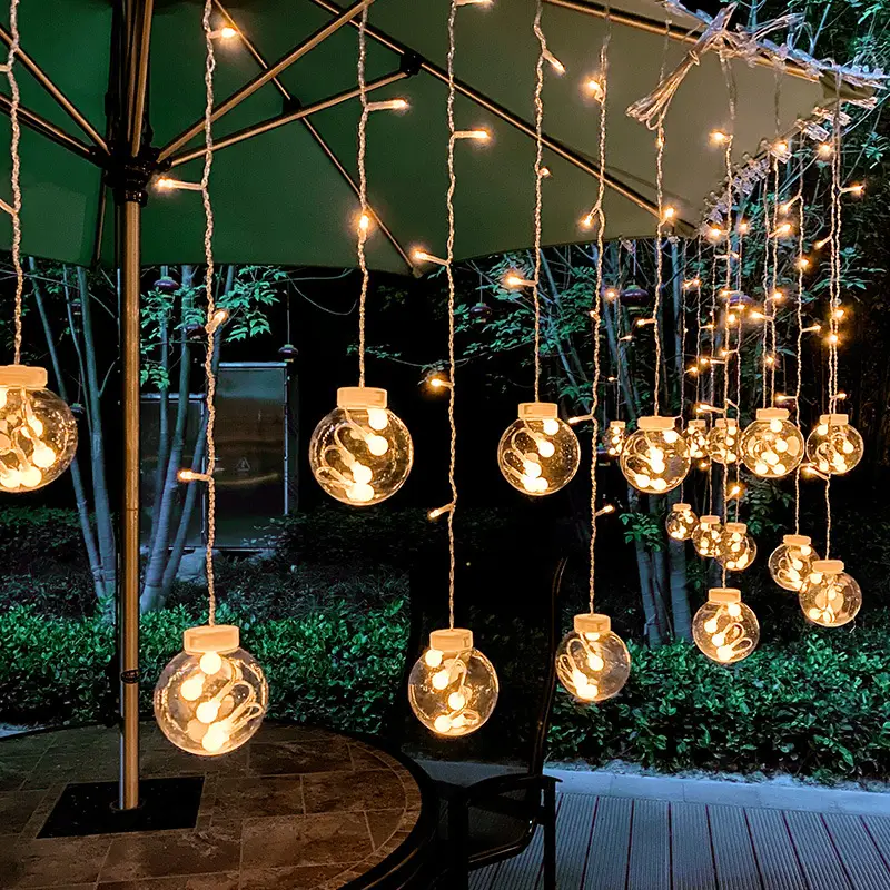 Outdoor Waterproof LED Ball Light Curtain for Christmas Decor