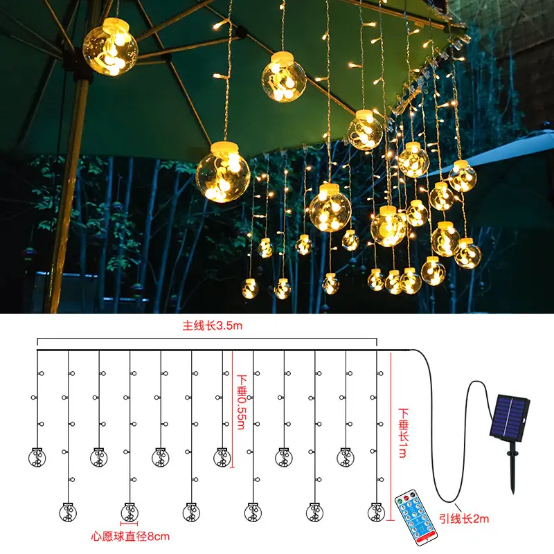 Outdoor Waterproof LED Ball Light Curtain for Christmas Decor