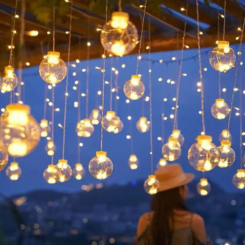 Outdoor Waterproof LED Ball Light Curtain for Christmas Decor
