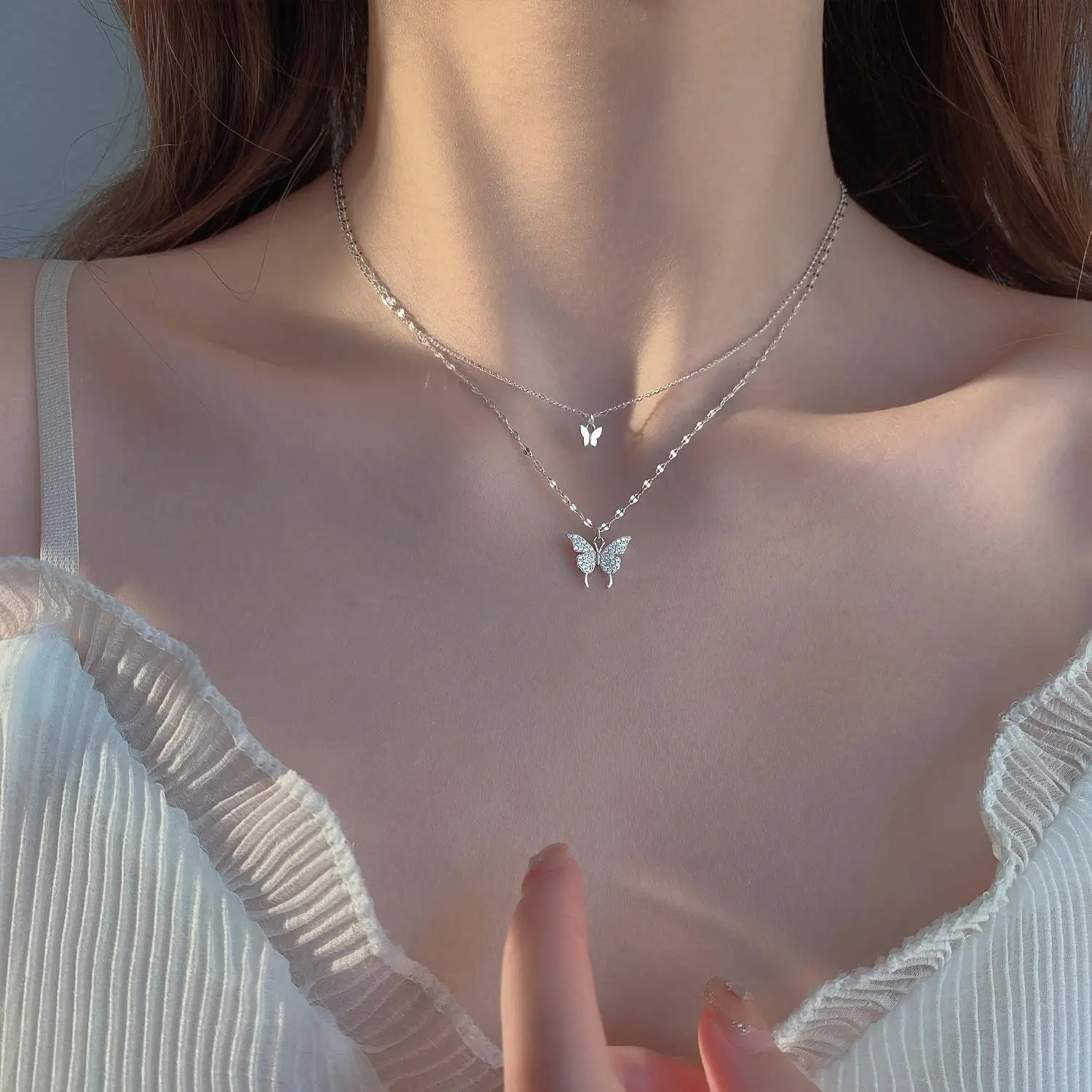 925 Sterling Silver Butterfly Necklace for Women - Image 3