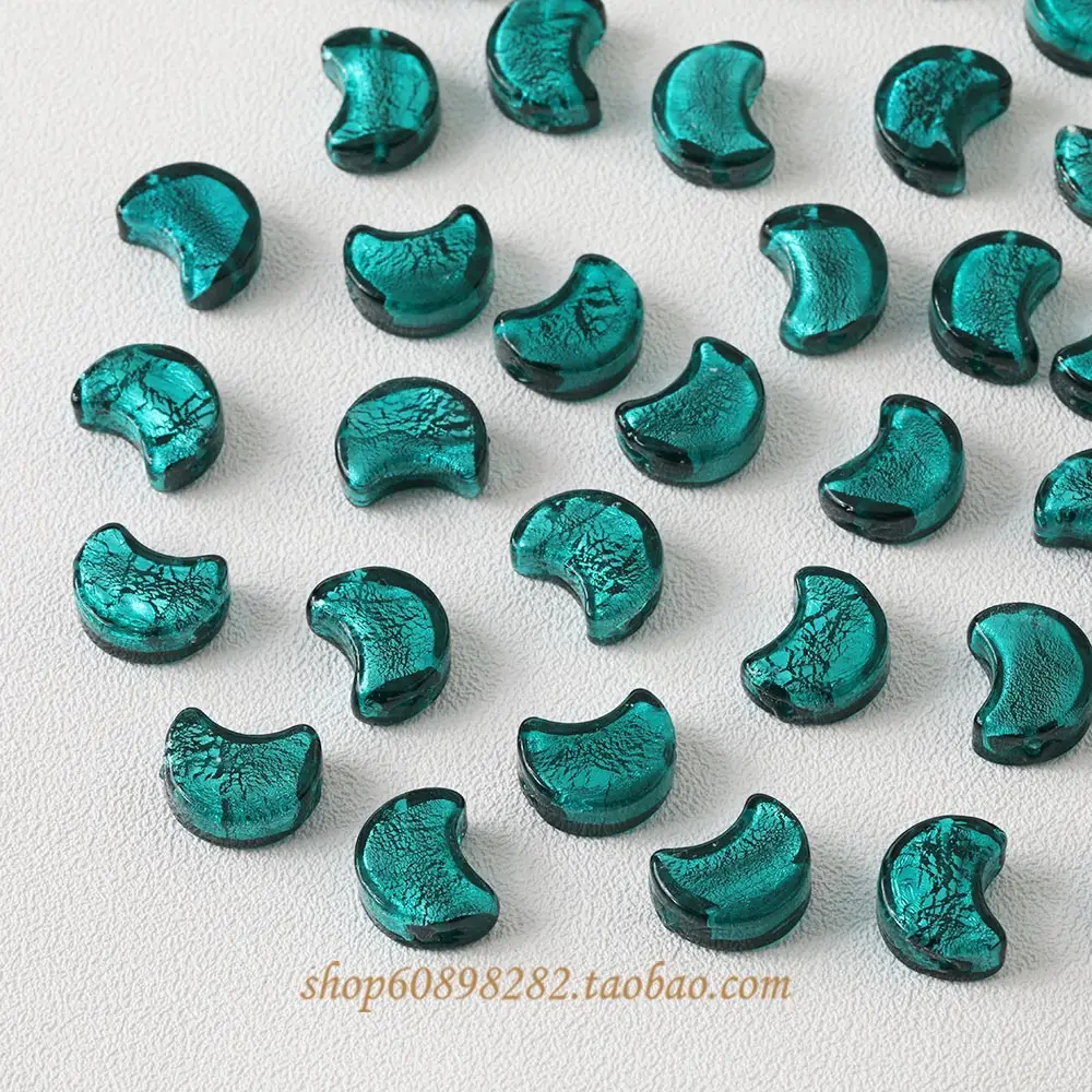Blue Moon Glazed Foil Beads Straight Hole Handmade Earrings — feature 22