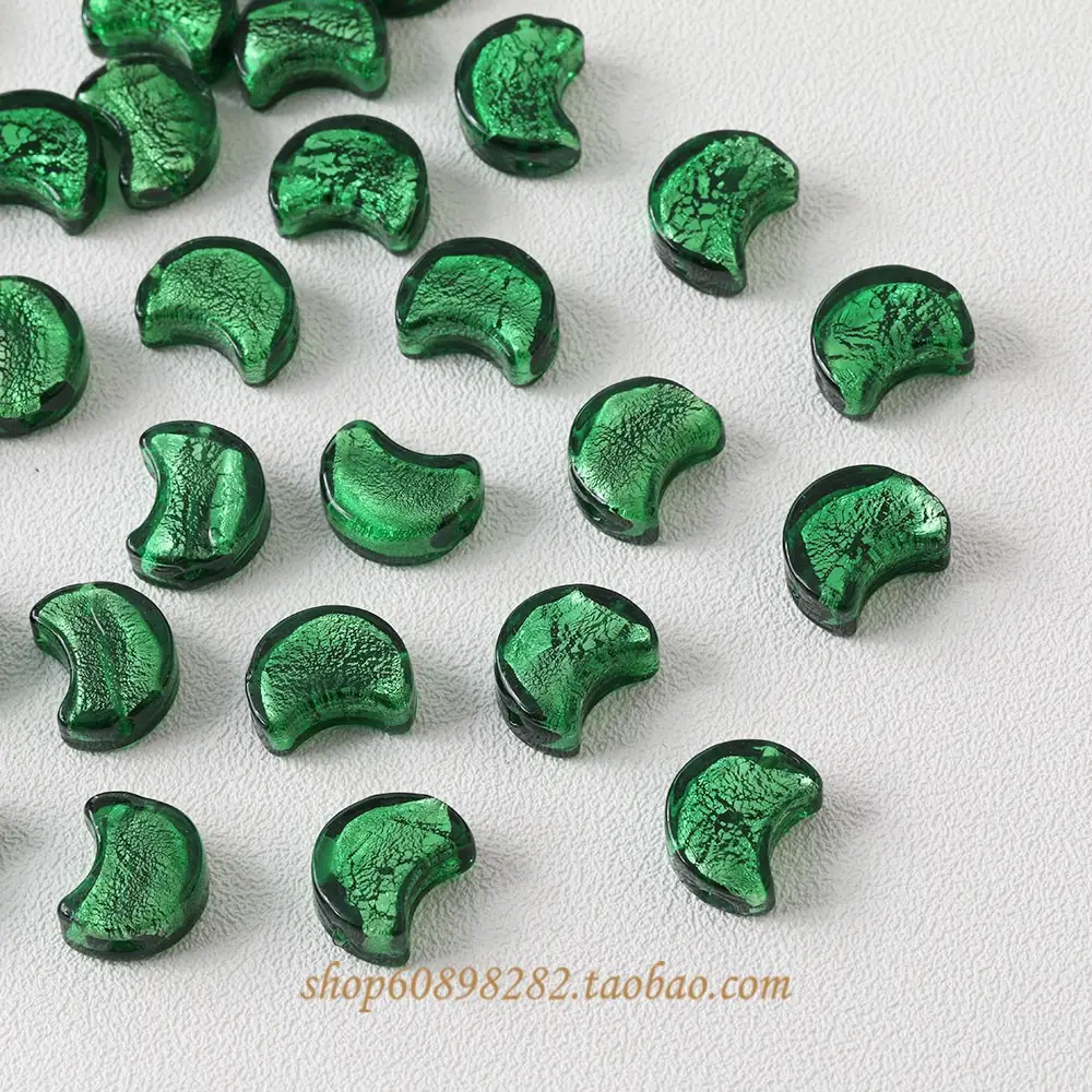 Blue Moon Glazed Foil Beads Straight Hole Handmade Earrings — feature 29