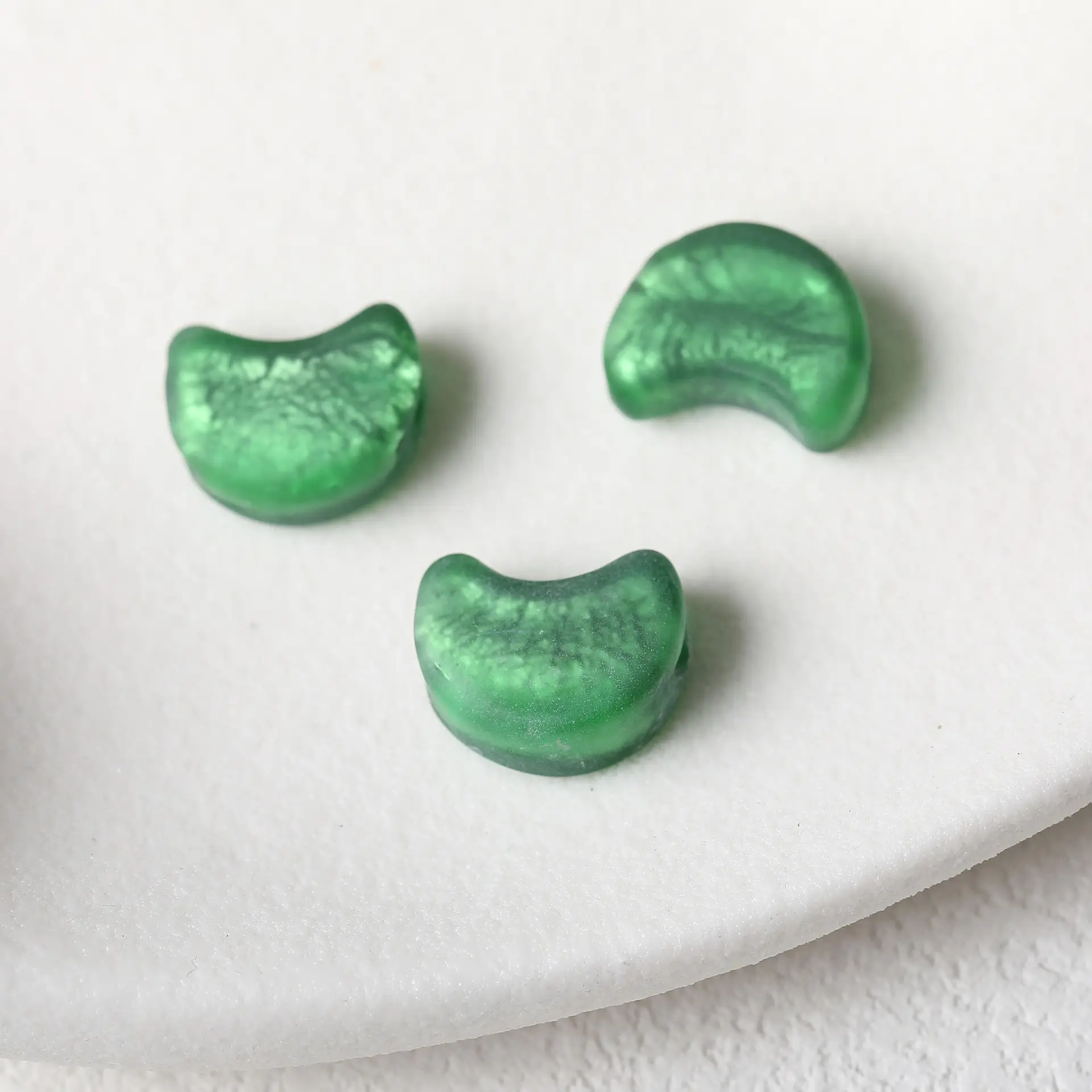 Blue Moon Glazed Foil Beads Straight Hole Handmade Earrings - Image 19