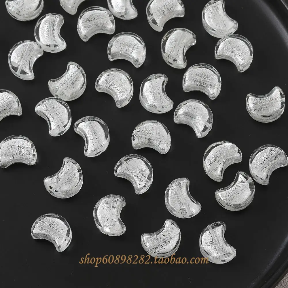 Blue Moon Glazed Foil Beads Straight Hole Handmade Earrings - Image 4