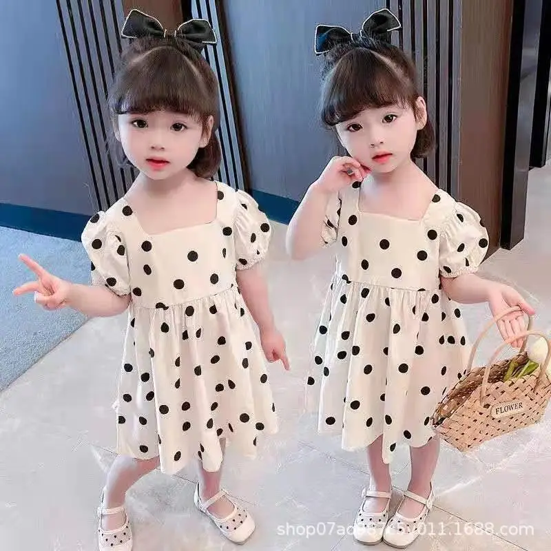 2022 Girls Polka Dot Skirt Dress for Summer