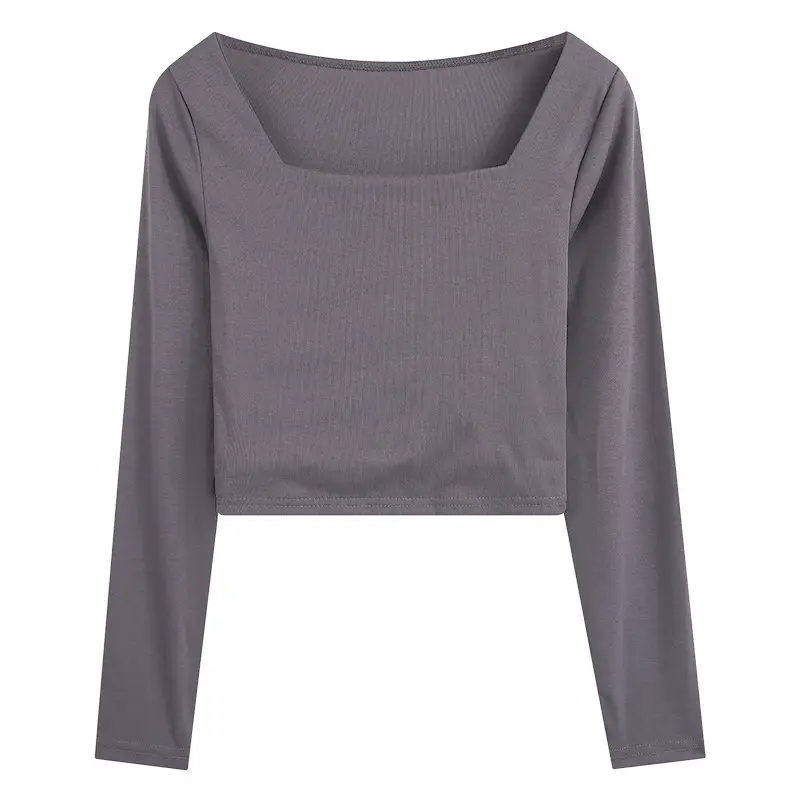 Women Square Neck Long Sleeve Top Black White Pants Set