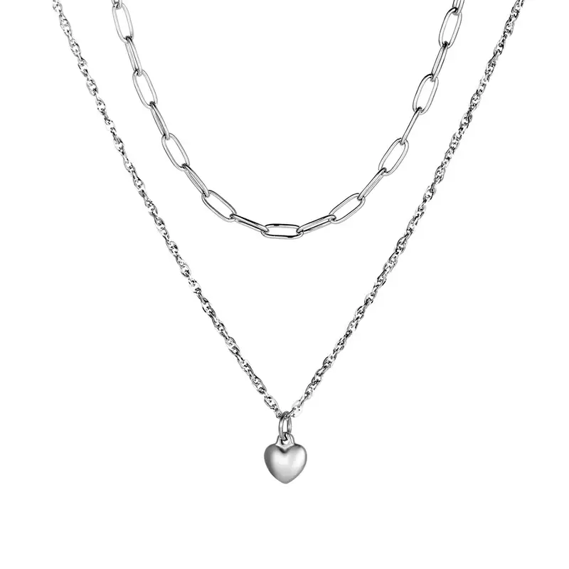 Imi Titanium Heart Necklace Women's Double Layered - Image 5