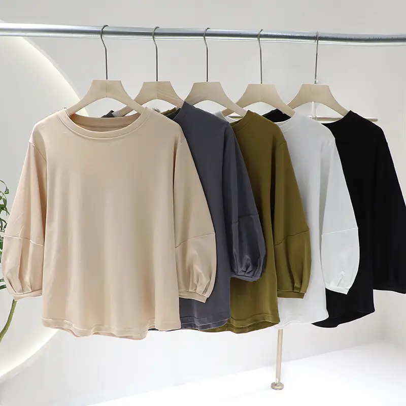 Loose Slim Lantern Sleeve Top Summer Shirt Large - Image 7