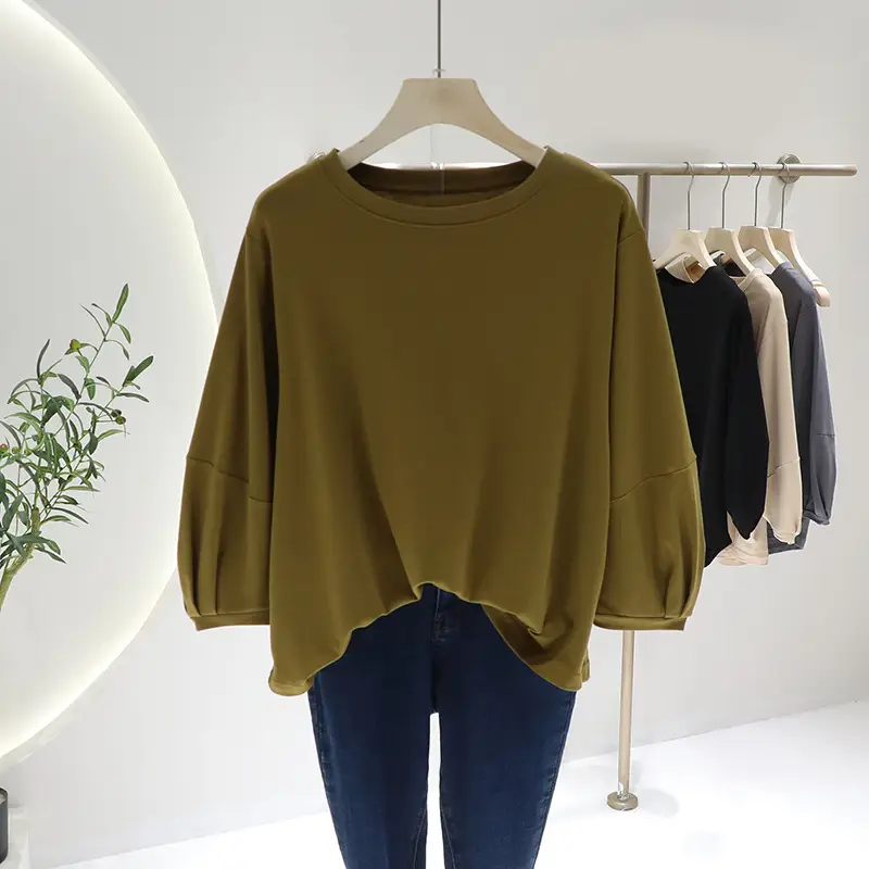Loose Slim Lantern Sleeve Top Summer Shirt Large - Image 6