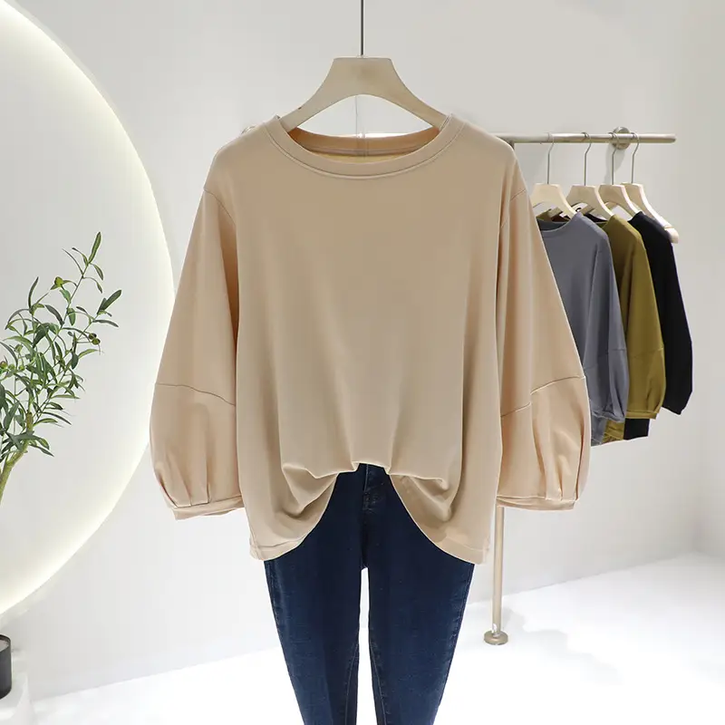Loose Slim Lantern Sleeve Top Summer Shirt Large - Image 3