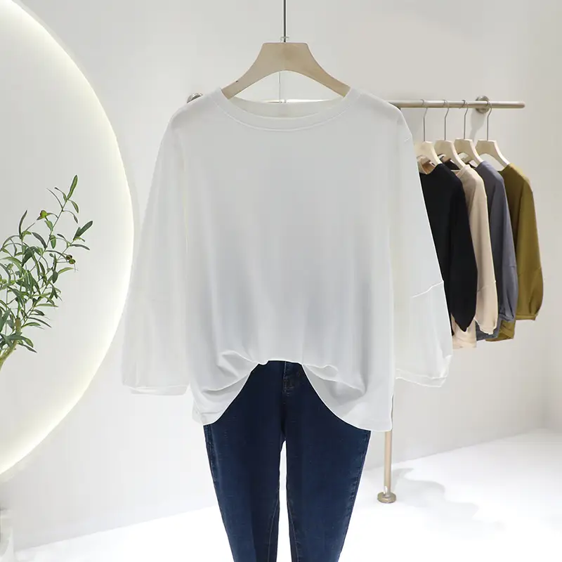 Loose Slim Lantern Sleeve Top Summer Shirt Large - Image 2