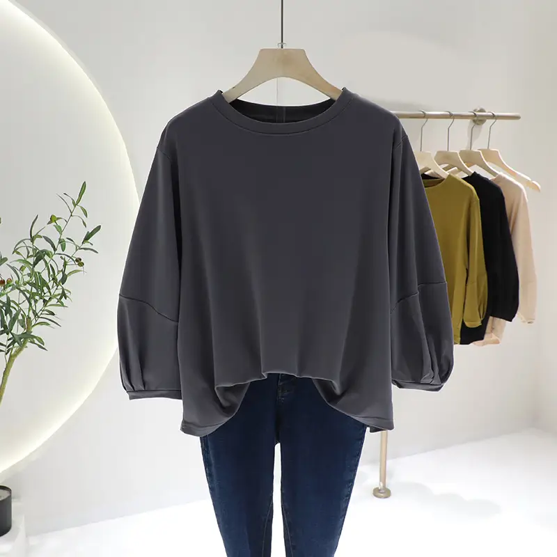 Loose Slim Lantern Sleeve Top Summer Shirt Large - Image 4