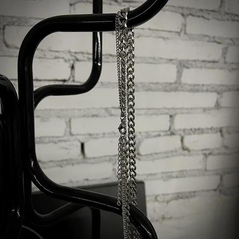 Tiered Titanium Steel Necklace for Men Women
