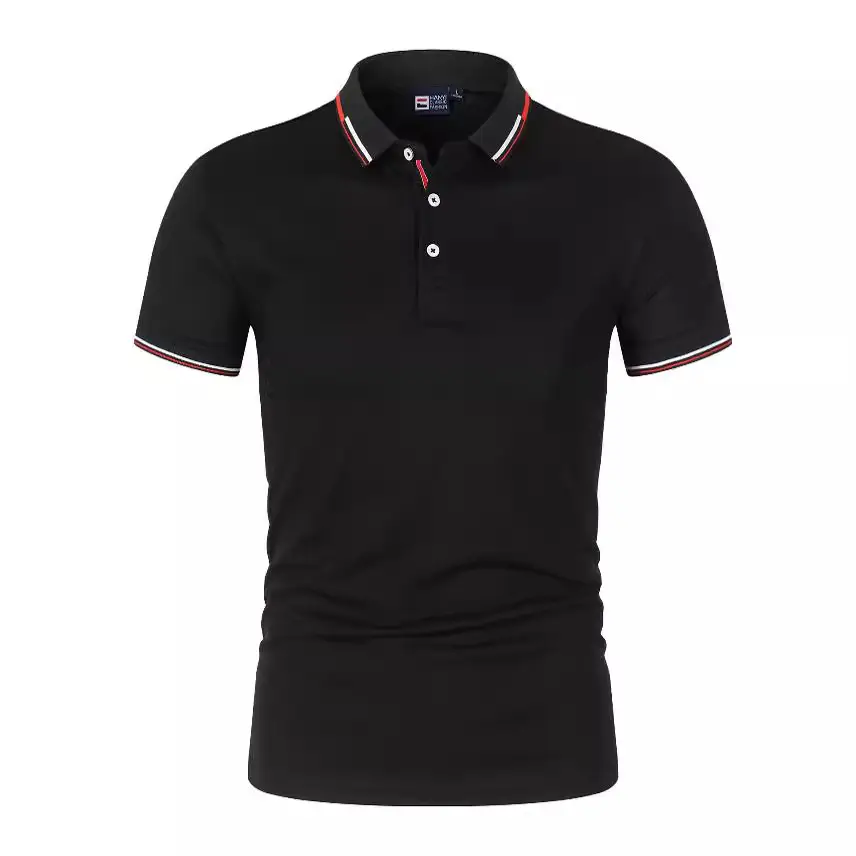 Men's Blue Polo Shirt Large Size Light Plate Collar