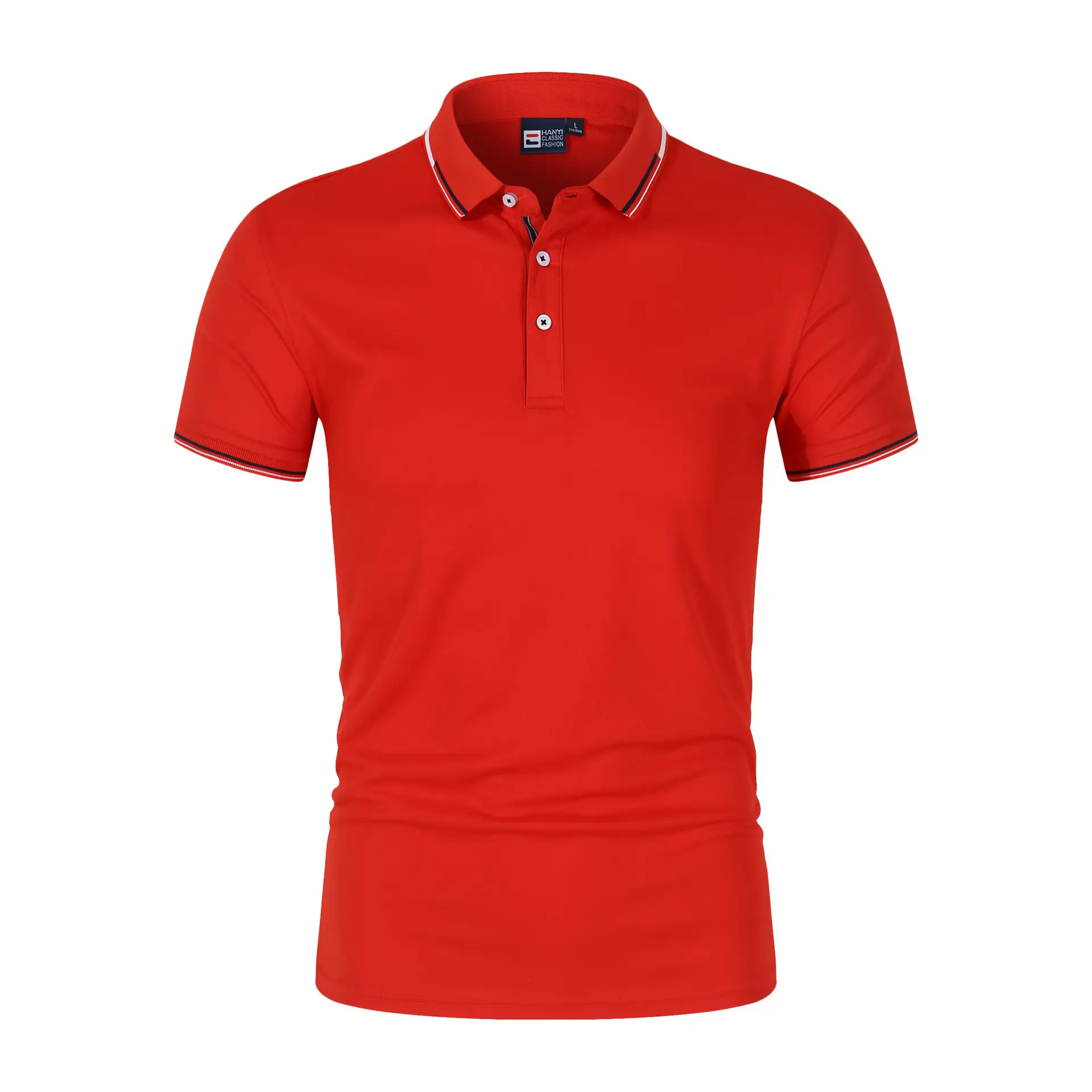 Men's Blue Polo Shirt Large Size Light Plate Collar