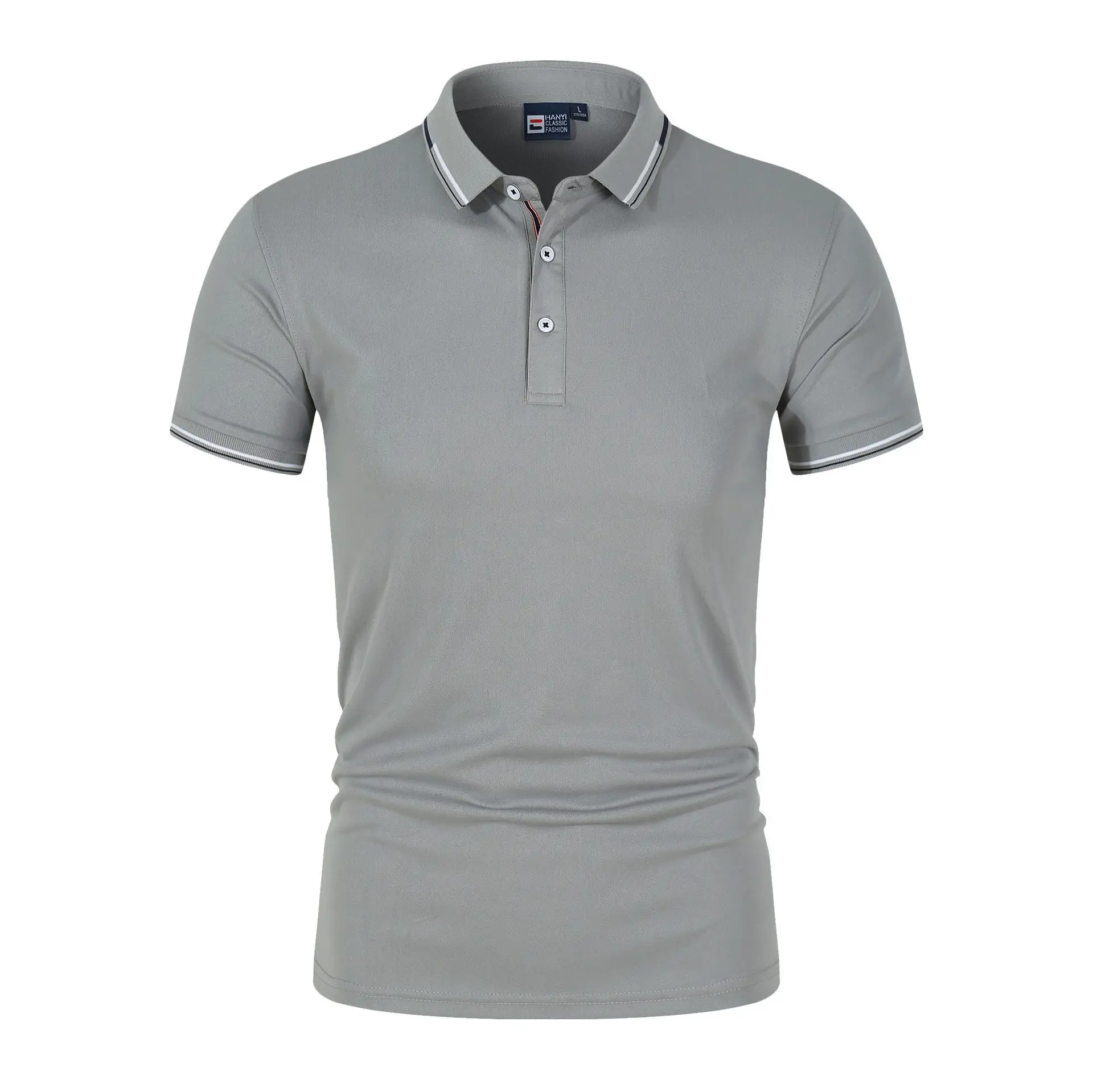 Men's Blue Polo Shirt Large Size Light Plate Collar