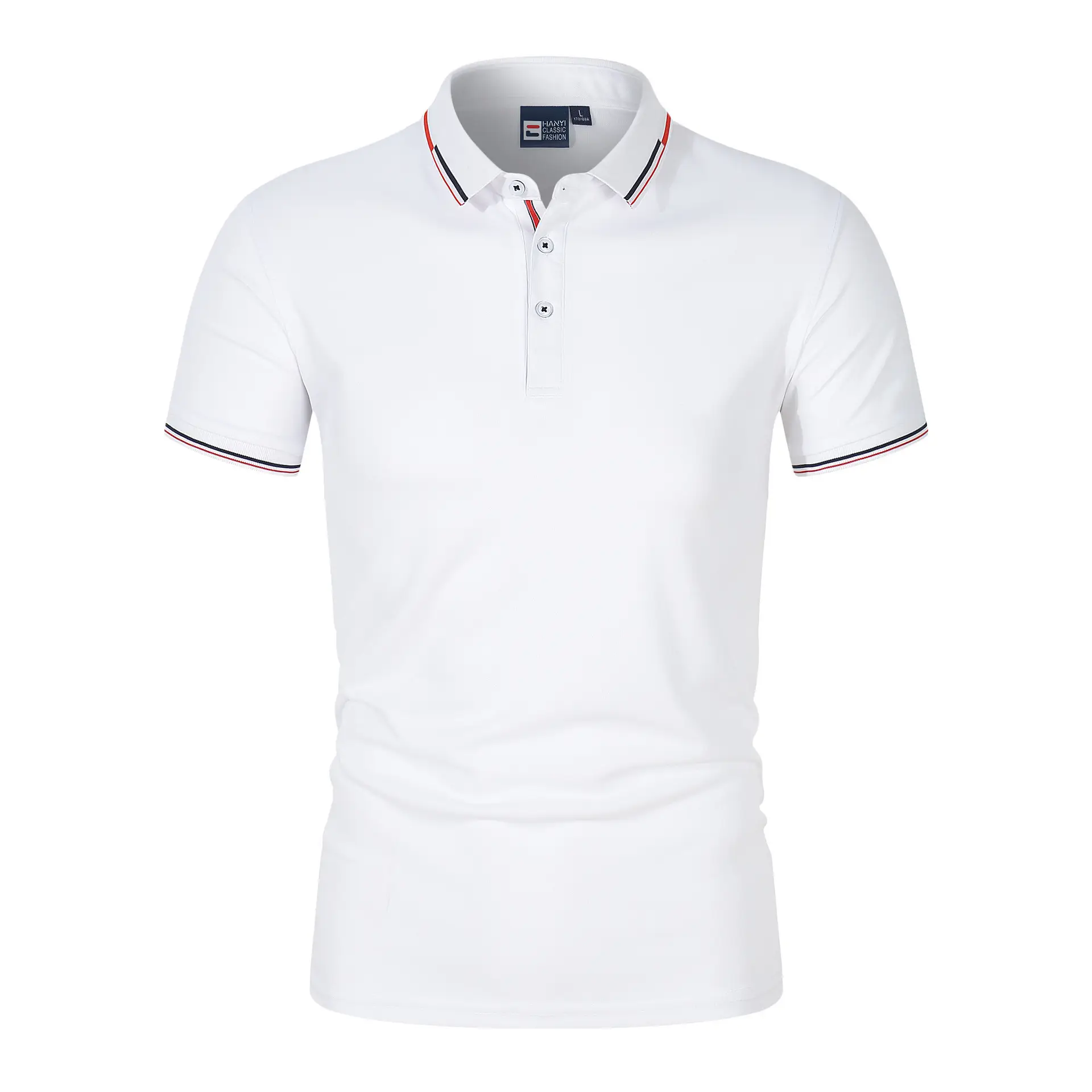 Men's Blue Polo Shirt Large Size Light Plate Collar
