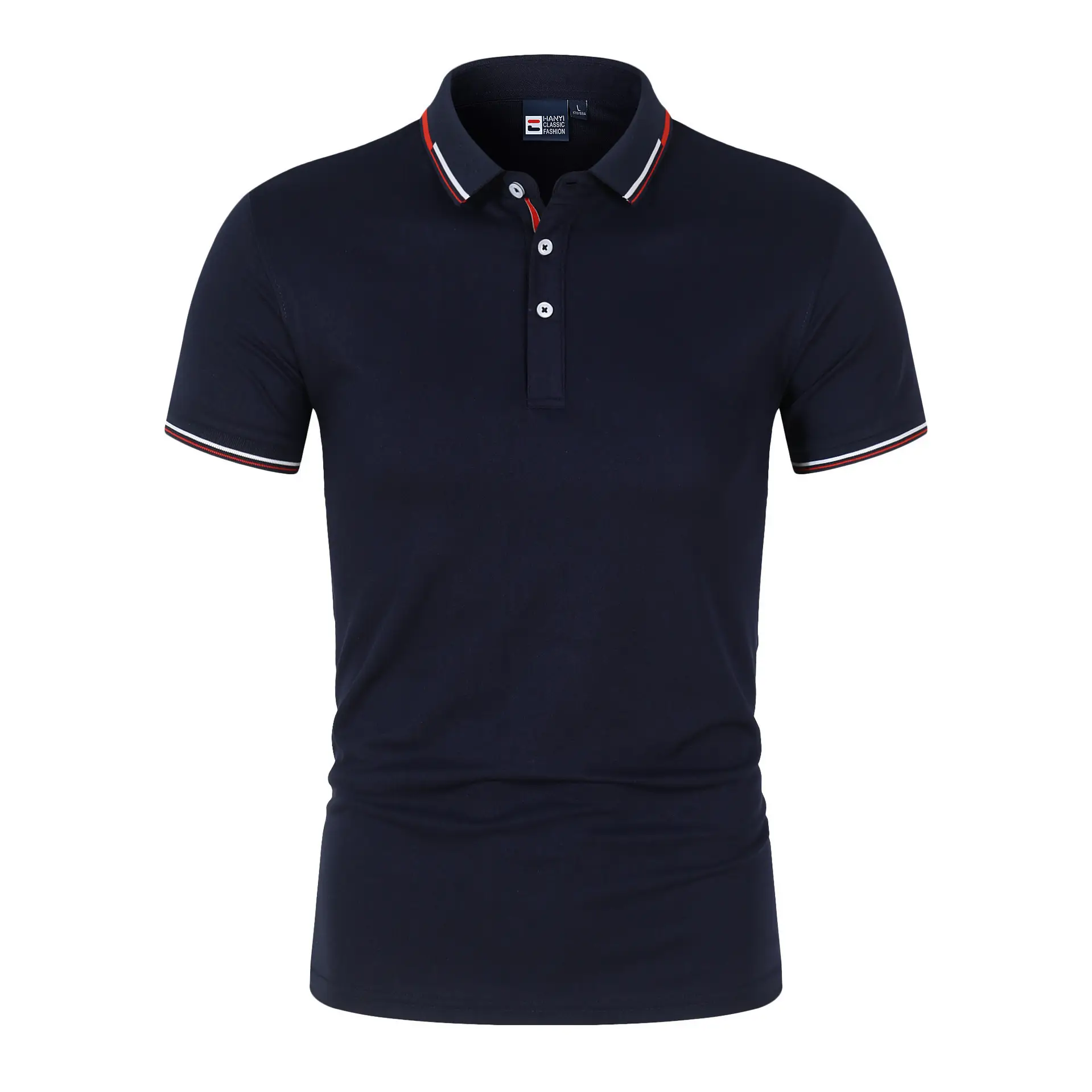 Men's Blue Polo Shirt Large Size Light Plate Collar