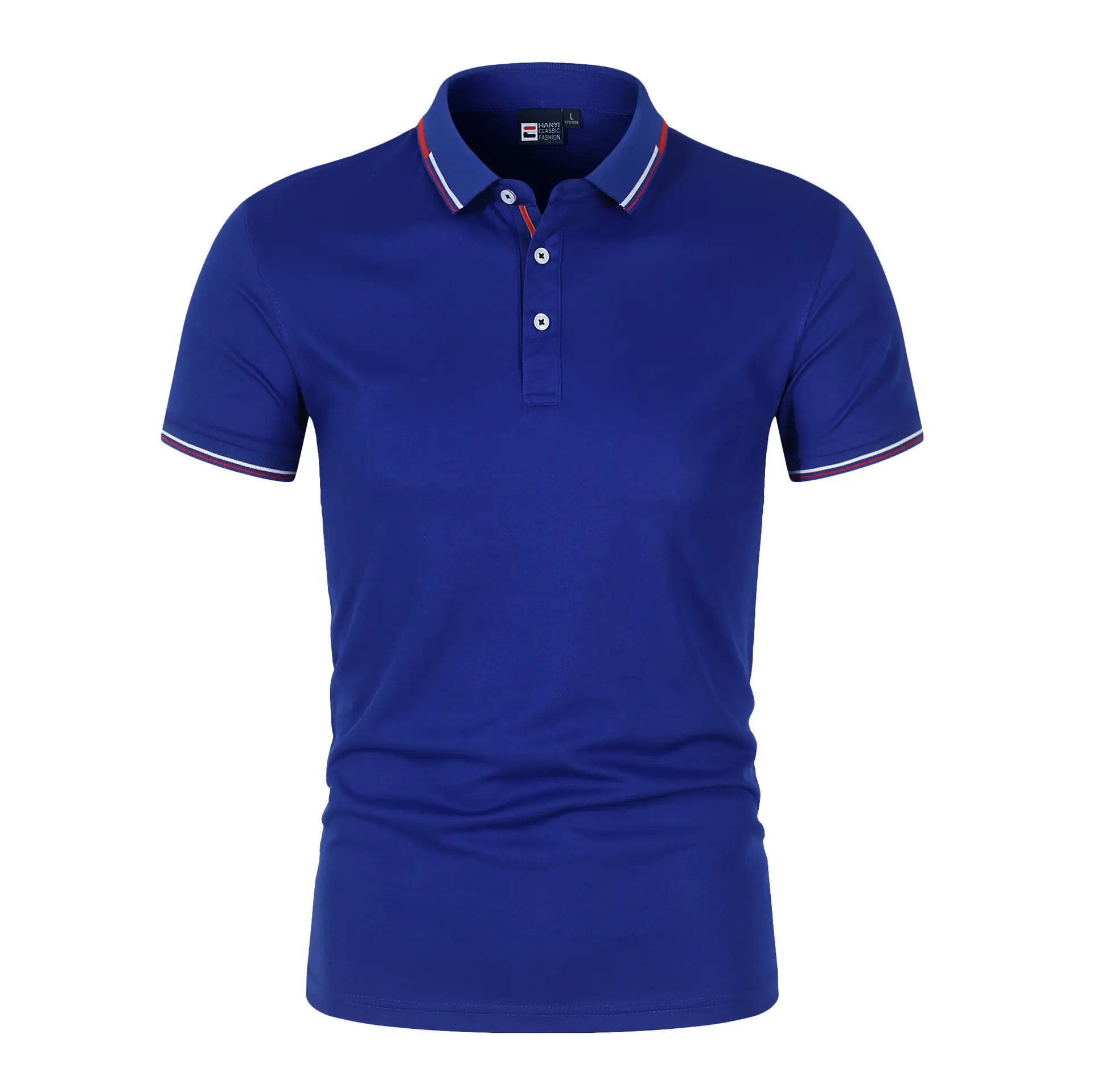 Men's Blue Polo Shirt Large Size Light Plate Collar