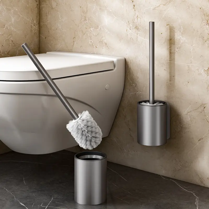 Space Aluminum Toilet Brush No Angle Long Handle - Image 7