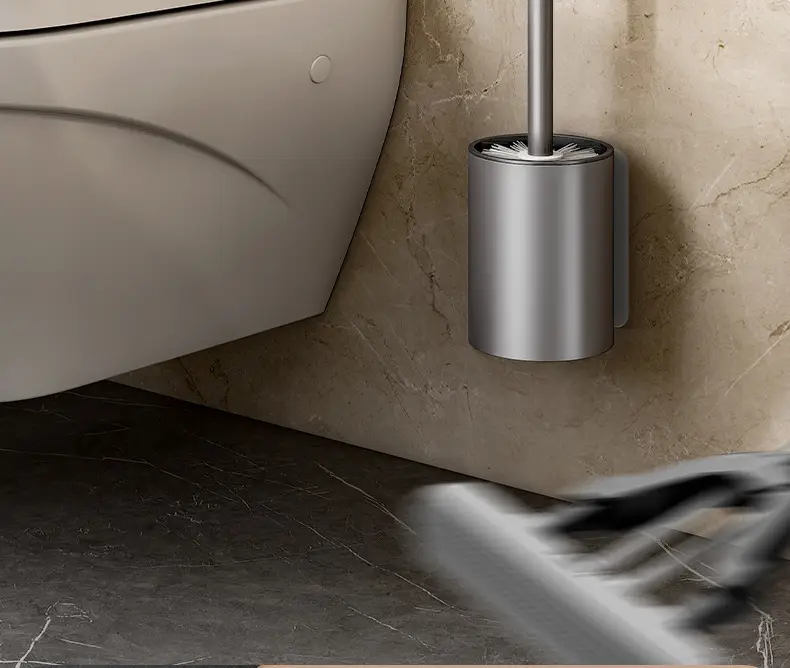 Space Aluminum Toilet Brush No Angle Long Handle — feature 19